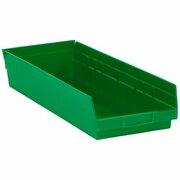 BSC PREFERRED 23 5/8 x 8-3/8 x 4'' Green Plastic Shelf Bin Boxes, 6PK S-14627G